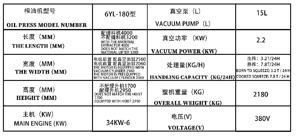 6YL-180 type hot and cold dual-use automatic oil press